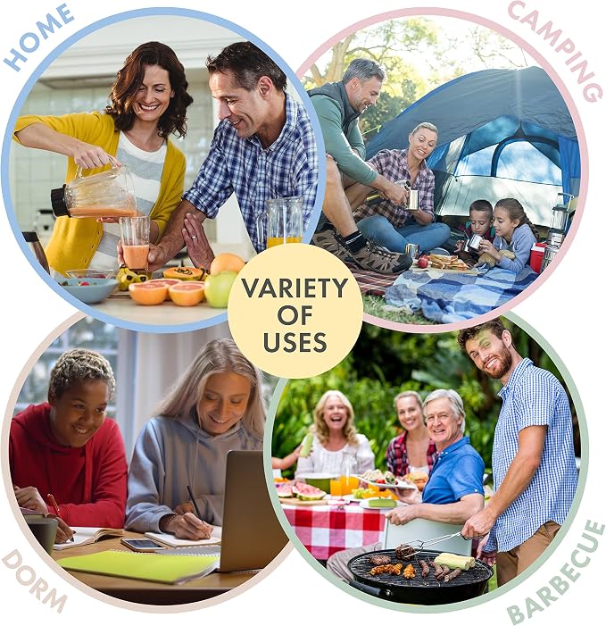 FOODLE Wheat Straw Dinnerware Set - RV, Camping Plates Cups and Bowls Set | BPA-Free & Safety Tested - Microwave & Dishwasher Safe - Lightweight & Unbreakable Dishes - Great for Kids & Adults - For 4