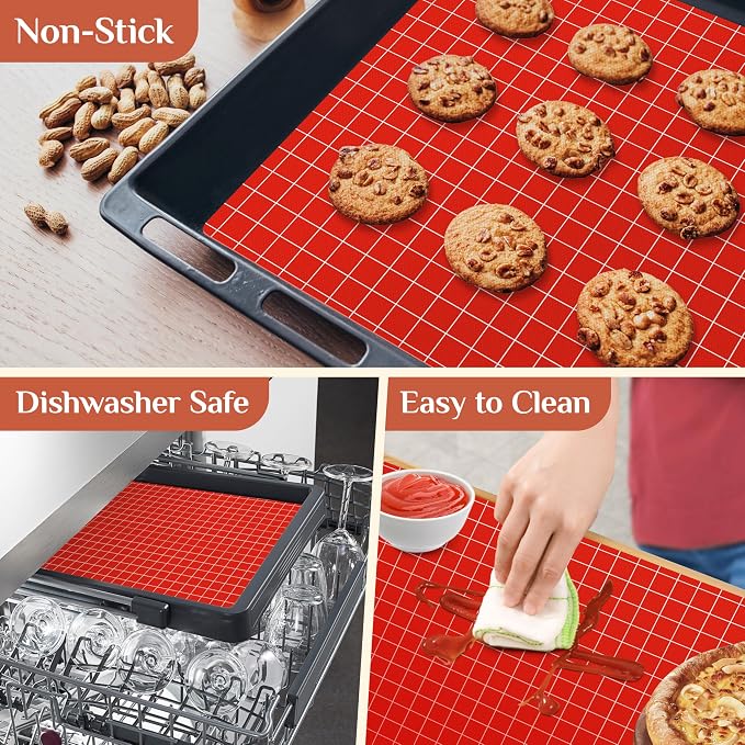 GTJ Silicone Baking Mat Roll, Reusable Baking Sheet Liners, 12 in x 6 ft | Free Cut to Size, Food-Grade, Non-Stick, Non-Slip, For Dough, Pastry, Air Fryer, Freeze Dryer, Oven Pan, Kitchen Counter