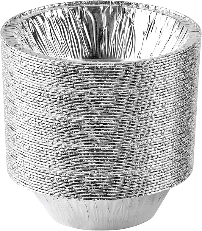 PLASTICPRO 6'' Inch Round Tin Foil Pie/Cake Pans Disposable Pack of 100