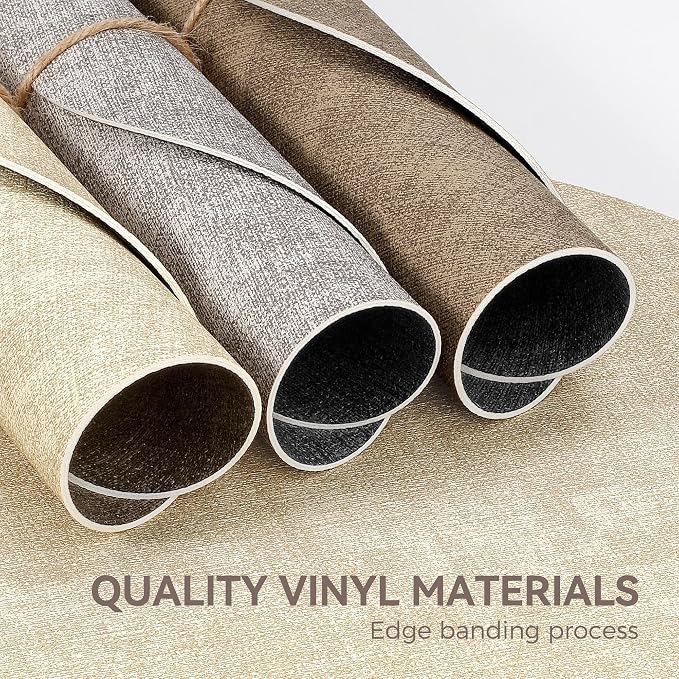 NCUE 13" Faux Leather Round Placemats Set of 6, Reversible Dual-Color | With 3.9" Coasters, 2 mm Vinyl Table Mats, Waterproof Wipeable Heat Resistant, Non-Slip Texture, for Dinner Party Home Decor