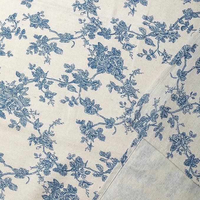 Pastoral Rectangle Tablecloth - 52 x 70 Inch Table Cloth - Washable Table Cover with Dust-Proof Wrinkle Resistant for Restaurant, Picnic, Indoor and Outdoor Dining, Floral (Dark Blue)