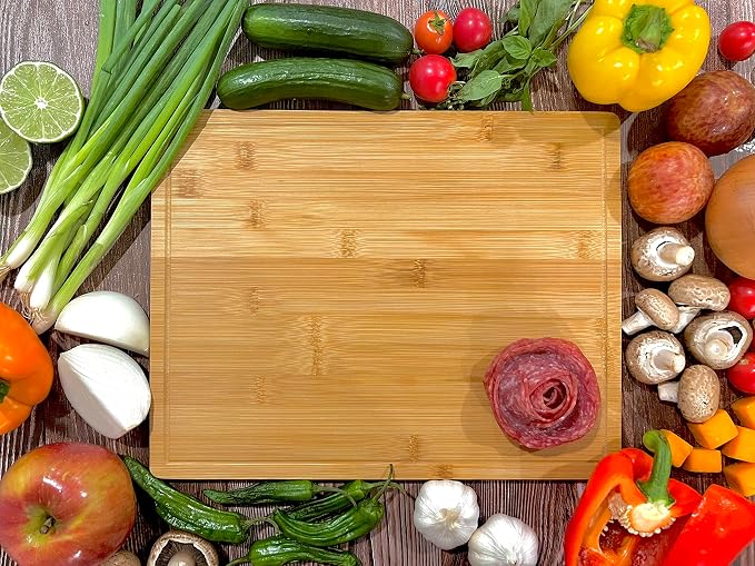Set of 10, Bulk Wholesale Bamboo Cutting Boards – Thick 14X11" Charcuterie Trays with Juice Groove for Cheese, Fruits, Veggies, Grazing Platter, Catering, Engraving Gifts, Epoxy Resin Crafts, Arts