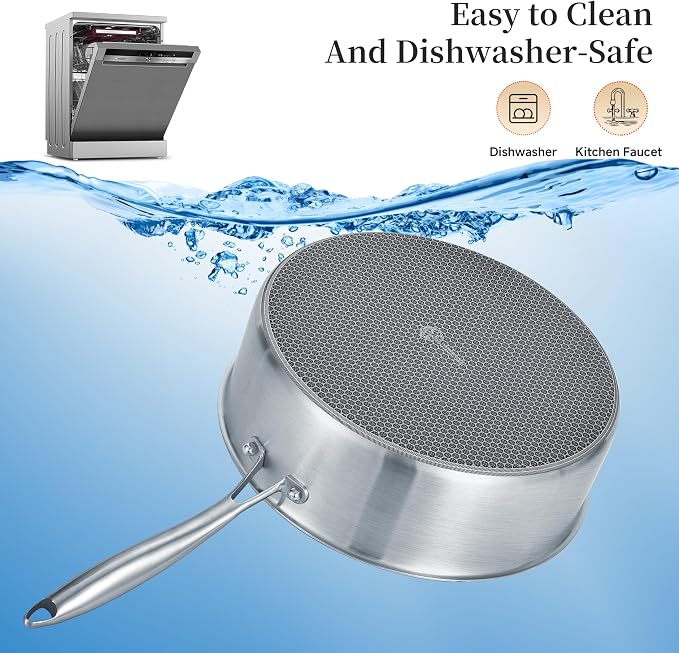 LOLYKITCH 7-Quart Large Frying Pan with Lid | 12 Inch | Detachable Handle | Ceramic Nonstick | Tri-Ply Stainless Steel | Deep Skillet | Saute Pan | PFOA Free | Induction | Dishwasher & Oven Safe