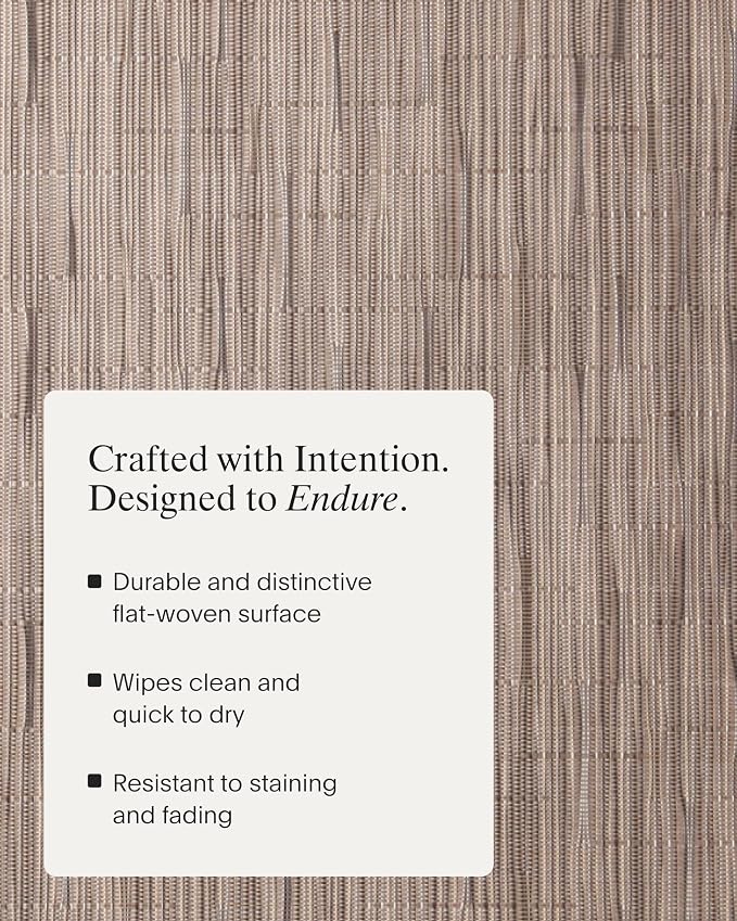 Chilewich Bamboo Placemats Set of 4, Woven Rectangle Placemats | Reusable, Stain-Resistant, Indoor/Outdoor Tabletop Protection, 19" x 14", Dune