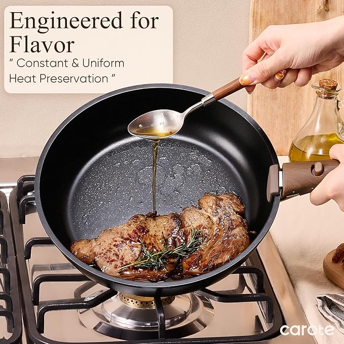 CAROTE 31pcs Pots and Pans Set Non Stick, Cookware Set Detachable Handle | Baking Pans Set, Induction Compatible, Dishwasher & Oven Safe, Space Saving, Camping Cooking Set, Kitchen Set, Black