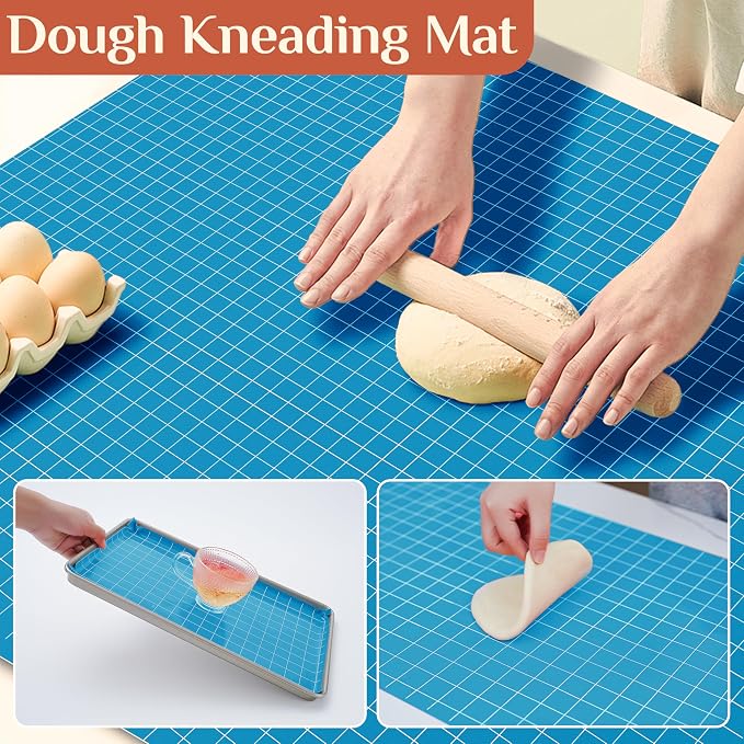 GTJ Silicone Baking Mat Roll, Reusable Baking Sheet Liners, 16 in x 10 ft | Free Cut to Size, Food-Grade, Non-Stick, Non-Slip, For Dough, Pastry, Air Fryer, Freeze Dryer, Oven Pan, Kitchen Counter