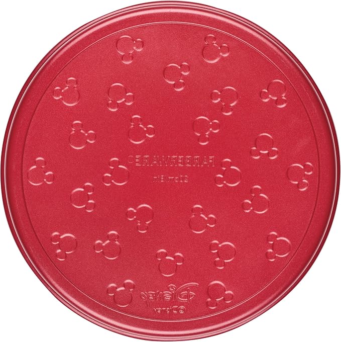 Farberware Disney Bake with Mickey Mouse Nonstick Baking Pan/Cake Pan, 8 Inch Round Non Stick Bakeware Pan - Red and Gray