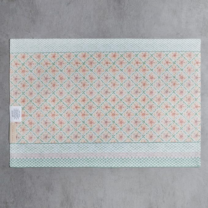 Maison d' Hermine Placemats Set of 4 Reusable 100% Cotton (13"x19") | Cloth Place Mats Washable Table Mats for Kitchen Dining Party Wedding Hotel Home Restaurant Spring Summer - Easter Dew