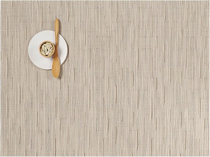 Chilewich Bamboo Placemats Set of 4, Woven Rectangle Placemats | Reusable, Stain-Resistant, Indoor/Outdoor Tabletop Protection, 19" x 14", Oat