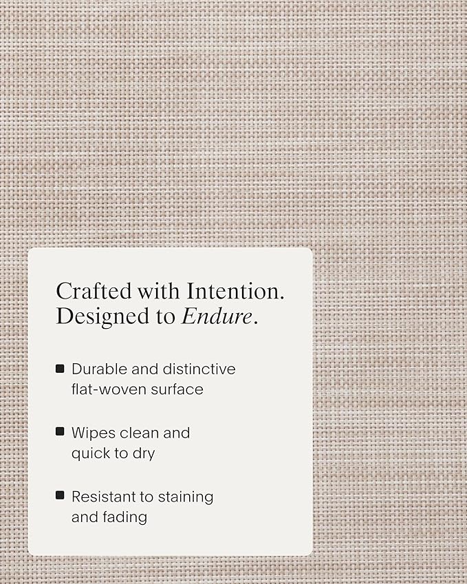 Chilewich Mini Basketweave Placemats, Woven Rectangle Placemats Set of 4 | Easy Care Woven Tabletop Textiles, Indoor/Outdoor, Parchment, 19" x 14"