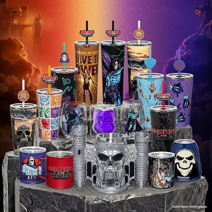 Dragon Glassware x Masters of the Universe Skeletor Wine Glasses, 18 oz | Stemless Wine Glasses Set of 2; MOTU Wine Glass Tumblers; Official Masters of the Universe 2026 Movie Merch