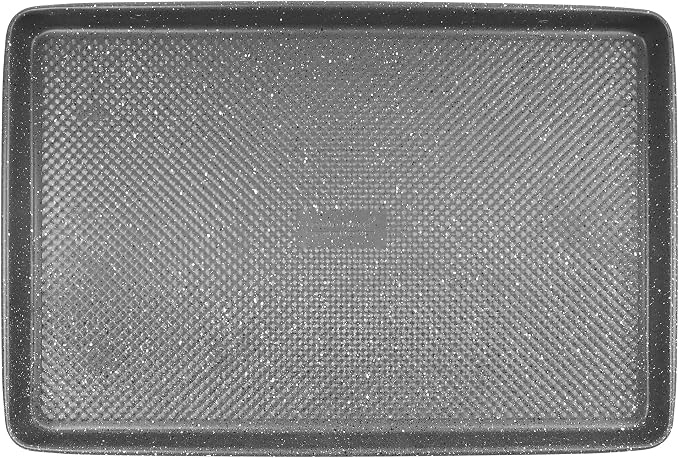 David Burke 17x11 Cookie Sheet – Carbon Steel, PFTE & PFOA Free, Oven Safe, Non-Toxic, Perfect for Baking and Roasting – Gray Speckle