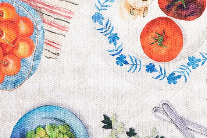 Maison d' Hermine Placemats Set of 4 Reusable 100% Cotton (13"x19") | Cloth Place Mats Washable Table Mats for Kitchen Dining Party Wedding Hotel Home Restaurant Spring Summer - Gourmand