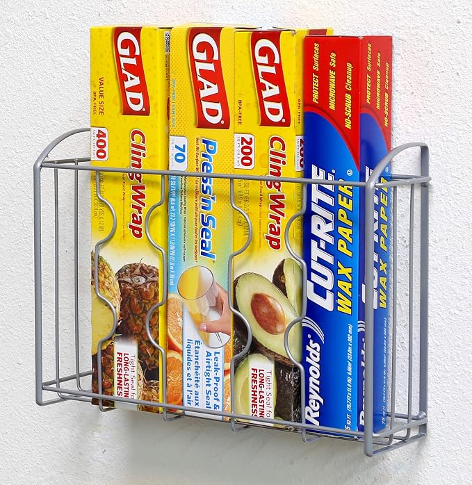 Simple Houseware Over Cabinet Door Organizer, Silver