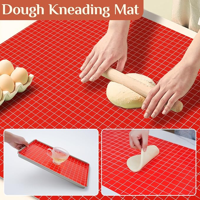 GTJ Silicone Baking Mat Roll, Reusable Baking Sheet Liners, 12 in x 10 ft | Free Cut to Size, Food-Grade, Non-Stick, Non-Slip, For Dough, Pastry, Air Fryer, Freeze Dryer, Oven Pan, Kitchen Counter