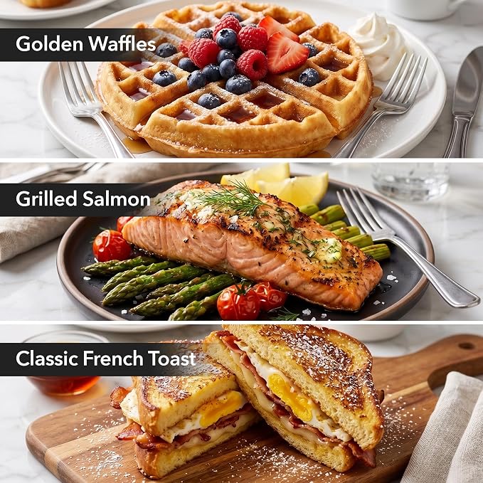 OVENTE Electric Sandwich, Panini and Waffle Maker Set, Black GPI202B | 3 Removable Non-Stick Plates, 750 Watts, Perfect for Grilled Cheese, Tuna Melts, Burgers, Steaks and Snacks