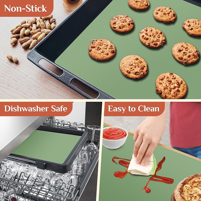 GTJ Silicone Baking Mat Roll, Reusable Baking Sheet Liners, 20 in x 6 ft | Free Cut to Size, Food-Grade, Non-Stick, Non-Slip, For Dough, Pastry, Air Fryer, Freeze Dryer, Oven Pan, Kitchen Counter