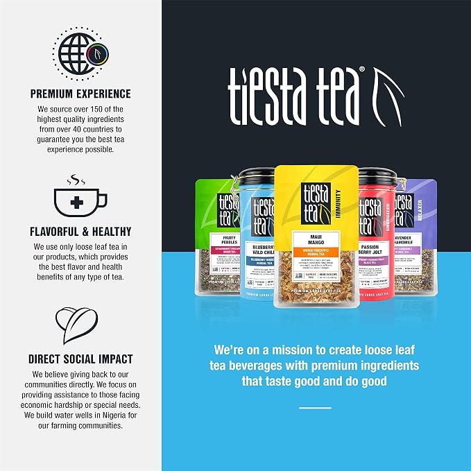 Tiesta Tea 12.5 Oz Clear Glass Mug with Handle, Microwave & Dishwasher Safe | Ideal for Hot & Iced Beverages, Compatible with Loose Leaf Tea Infusers, Steepers, & Balls, Single Cup Glass Mug