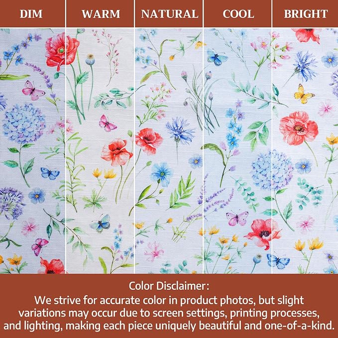 Maison d' Hermine Placemats Set of 4 Reusable 100% Cotton (13"x19") | Cloth Place Mats Washable Table Mats for Kitchen Dining Party Wedding Hotel Home Restaurant Spring Summer - Just Floral