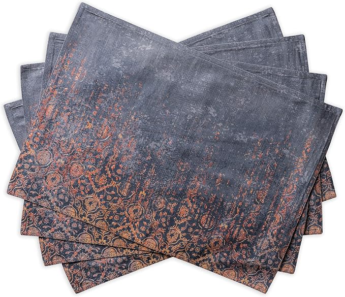 Maison d' Hermine Placemats Set of 4 Reusable 100% Cotton (13"x19") | Cloth Place Mats Washable Table Mats for Kitchen Dining Party Wedding Hotel Home Thanksgiving Christmas - Imperfection