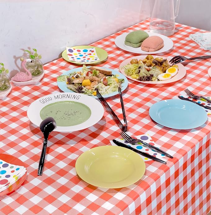 Plastic Serving Utensils Set, 18 Piece, 9" Black