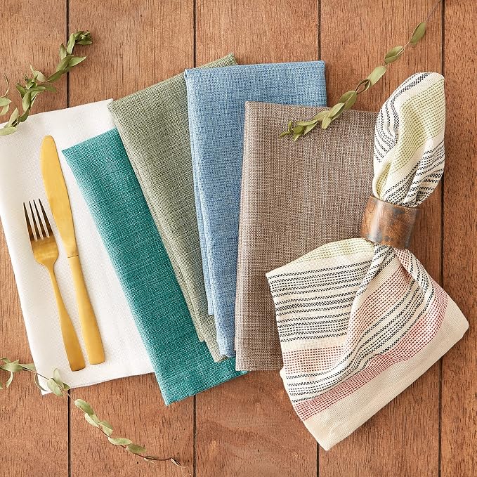 DII Variegated Tabletop Collection, Napkin Set, 20x20, Teal, 6 Piece