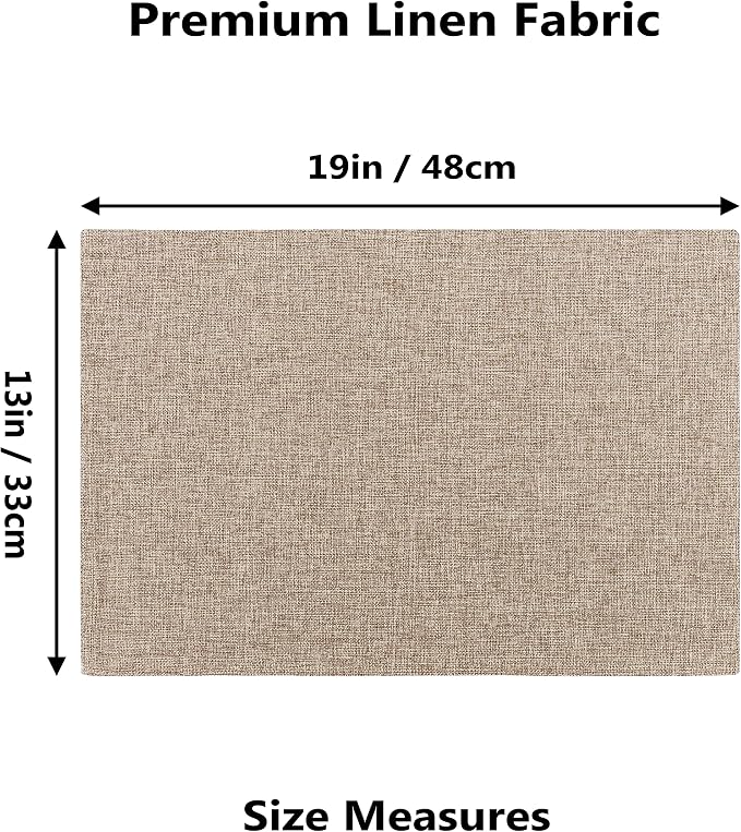 Home Brilliant Linen Placemats Set of 4 Heat Resistant Dining Table Cloth Place Mats Kitchen Table Mats Placemats Table Decor, Natural Linen