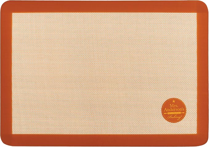 Mrs. Anderson's Baking Non-Stick Silicone Baking Mat - Reusable Oven Liner & Pastry Mat - For Breads, Cookies, Roasting & More - Baker’s Essentials - Heat-Resistant to 480°F - Big Baking Mat
