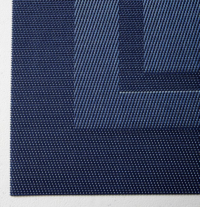 DII PVC Tabletop Collection Woven Indoor/Outdoor, Placemat Set, 13x17.25, Nautical Blue, 6 Piece