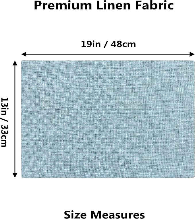 Home Brilliant Placemats Set of 6 Heat Resistant Dining Table Place Mats for Kitchen Table Party Decoration, 13 x 19 inches, Teal