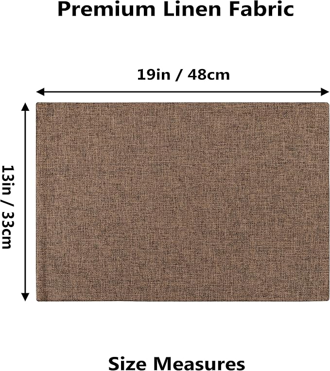 Home Brilliant Cloth Placemats Set of 4 Heat Resistant Dining Table Place Mats Linen Kitchen Table Mats, Brown
