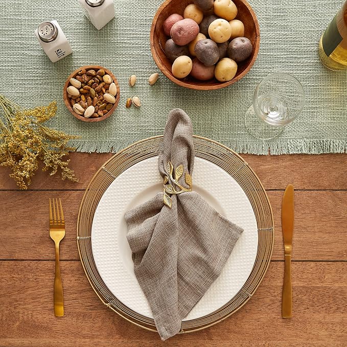 DII Variegated Tabletop Collection, Napkin Set, 20x20, Mushroom, 6 Piece
