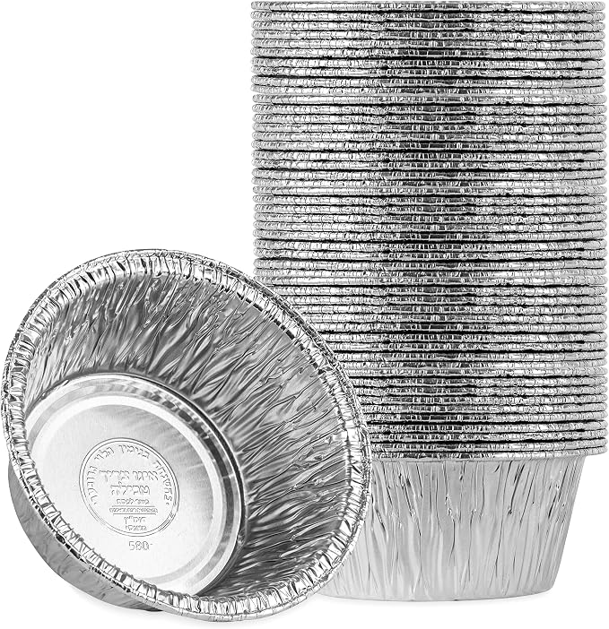 PLASTICPRO 4.5'' Inch Round Tin Foil Pans Disposable Aluminum, Freezer & Oven Safe Pack of 50