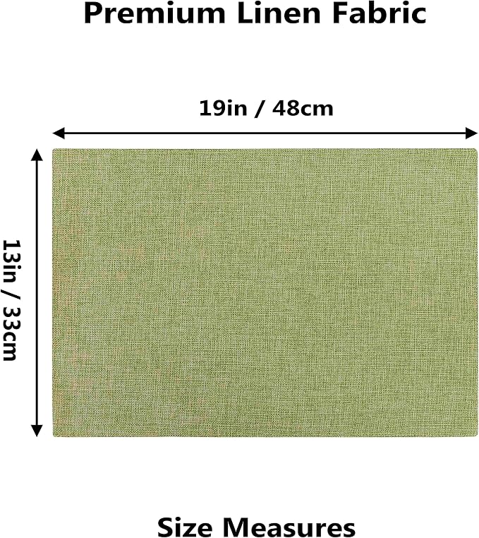 Home Brilliant Green Placemat Set of 4 Washable Place Mats Placemats Heat Resistant Sage Placemat for Dining Table Kitchen Table Mats Dinner Decor, Grass Green