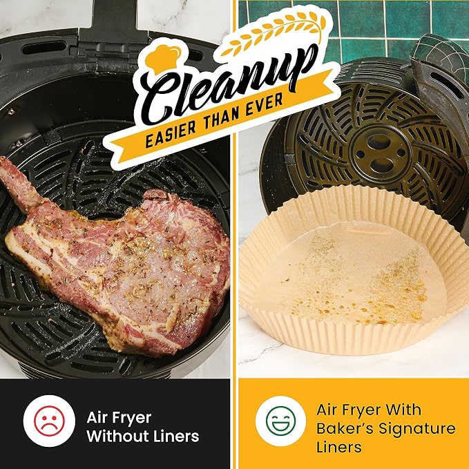 250 pcs Air Fryer Liners for Ninja, Round Disposable Airfryer Paper Liners | Non-Stick and Oil Proof for Easy Cleanup, Great for Oven, Pans & Baking – 8" for 5-8 qt Basket