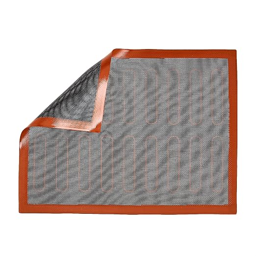 Amazon Basics Non-Stick Silicone Baking Mat, Non-Slip, Heat Resistant, for Dough Rolling, Reusable, Easy to Clean, Rectangular, 15.7" x 11.8", Black/Red/White, 2 Pack