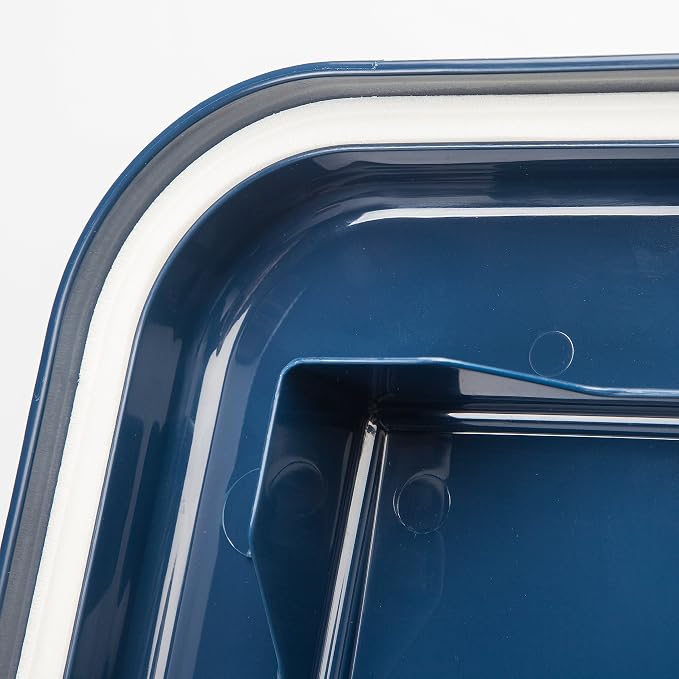IRIS USA Dog Food Storage Container, Up to 38 lbs, Navy, Made in USA | Wheels for Mobility, Airtight Seal, BPA-Free, Best for Bird Seed, Cat food, Cat Litter, Chicken Feed, Pellets