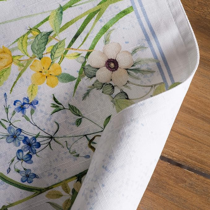Maison d' Hermine Placemats Set of 4 Reusable 100% Cotton (13"x19") | Cloth Place Mats Washable Table Mats for Kitchen Dining Party Wedding Hotel Home Restaurant Spring Summer - Fleurs De Mai