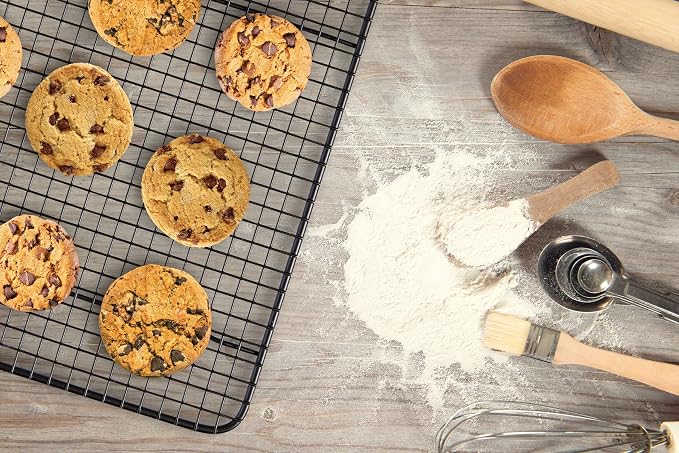 Mrs. Anderson's Baking Professional Nonstick Cooling Rack, Heavy Duty Silicone-Coated Steel, 10 x 18 x 0.75-Inches