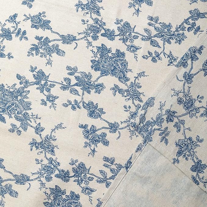 Pastoral Square Tablecloth - 52 x 52 Inch Table Cloth - Washable Table Cover with Dust-Proof Wrinkle Resistant for Restaurant, Picnic, Indoor and Outdoor Dining, Floral (Dark Blue)